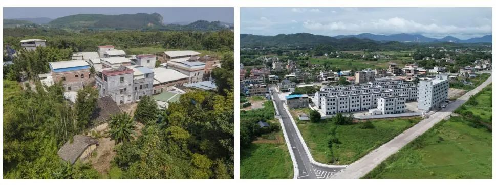  鹤山旧村与新村对比图